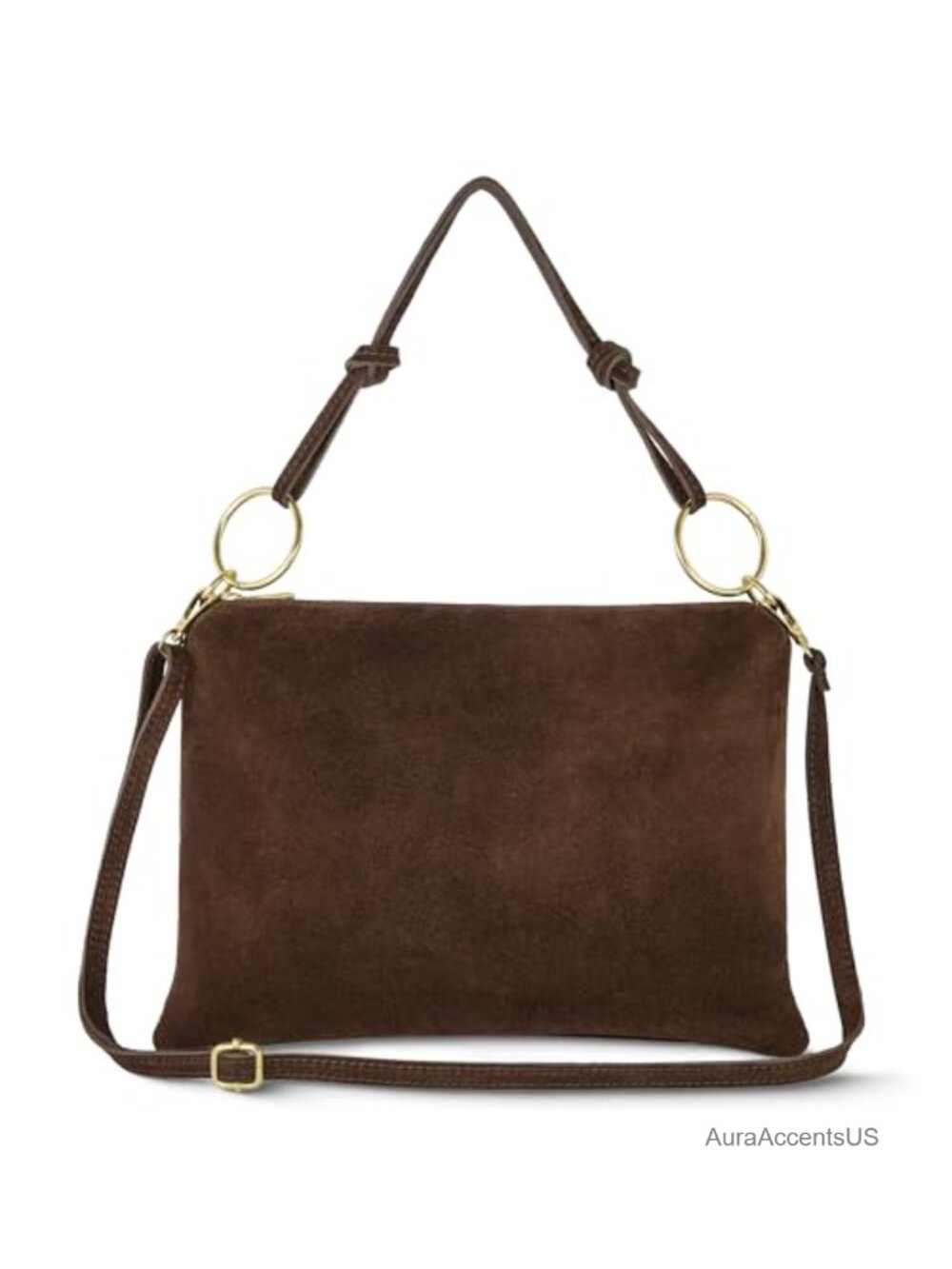 Genuine Suede Shoulder Bag Italian Leather Crossbody Handbag